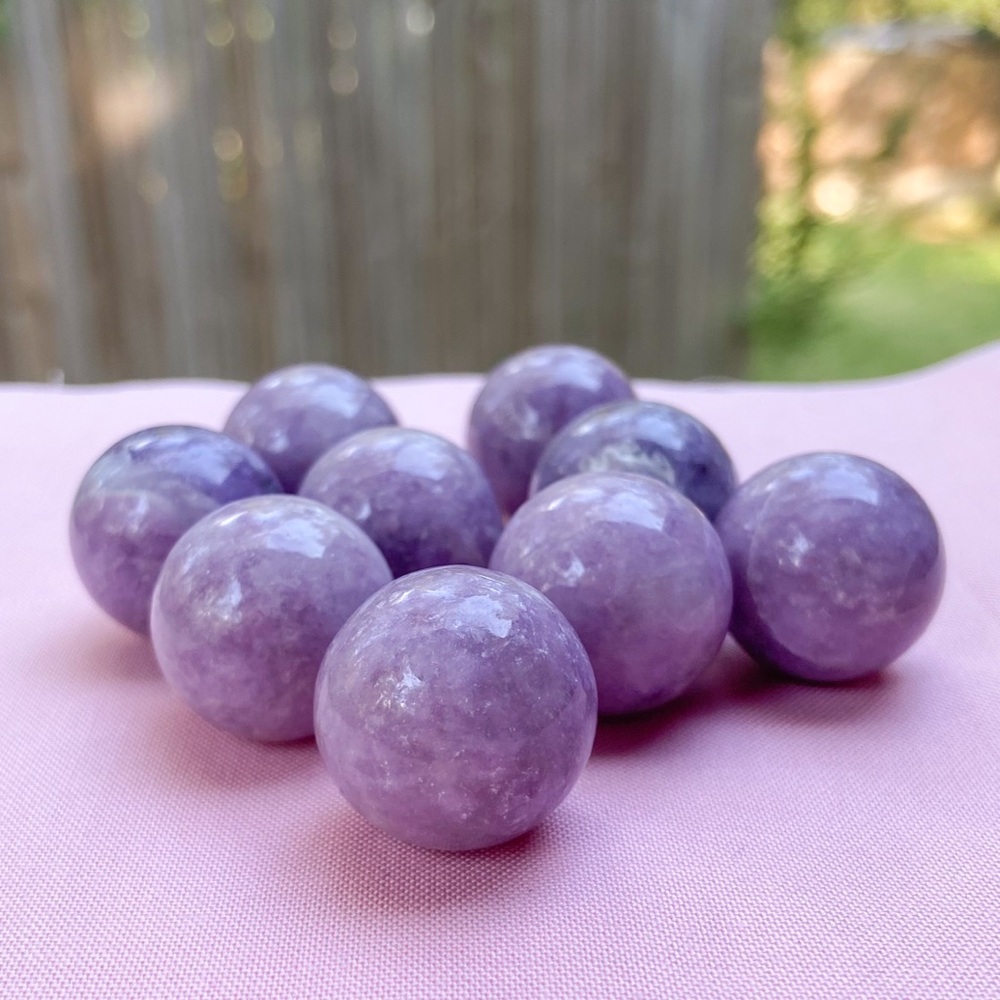 Lepidolite Crystal Sphere. Positive Vibration Energy Healing Spiritual Stone - Picture 2 of 12